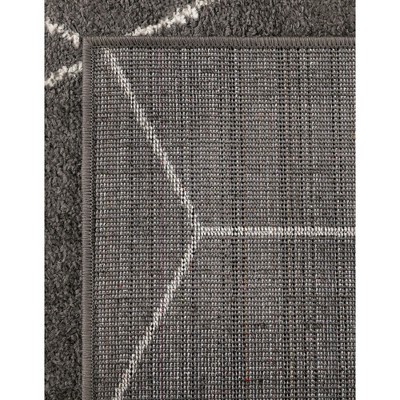 Trellis Frieze Dark Gray 3' Square Synthetic Area Rug