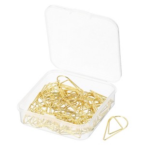 Unique Bargains Drop-Shaped Metal Prevent Tearing Pages Home Office Paper Clip 50 Pcs - 1 of 4