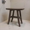HomeRoots 18" Antiqued Gray Teak Rectangular Shower Bench - 2 of 4