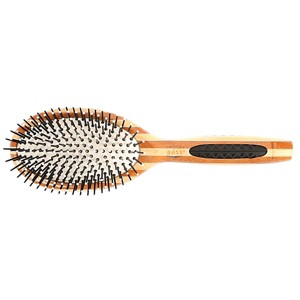 Bass Brushes Style & Detangle Hair Brush Premium Bamboo Handle with Professional Grade Nylon Pin Large Oval Stripe - 1 of 4