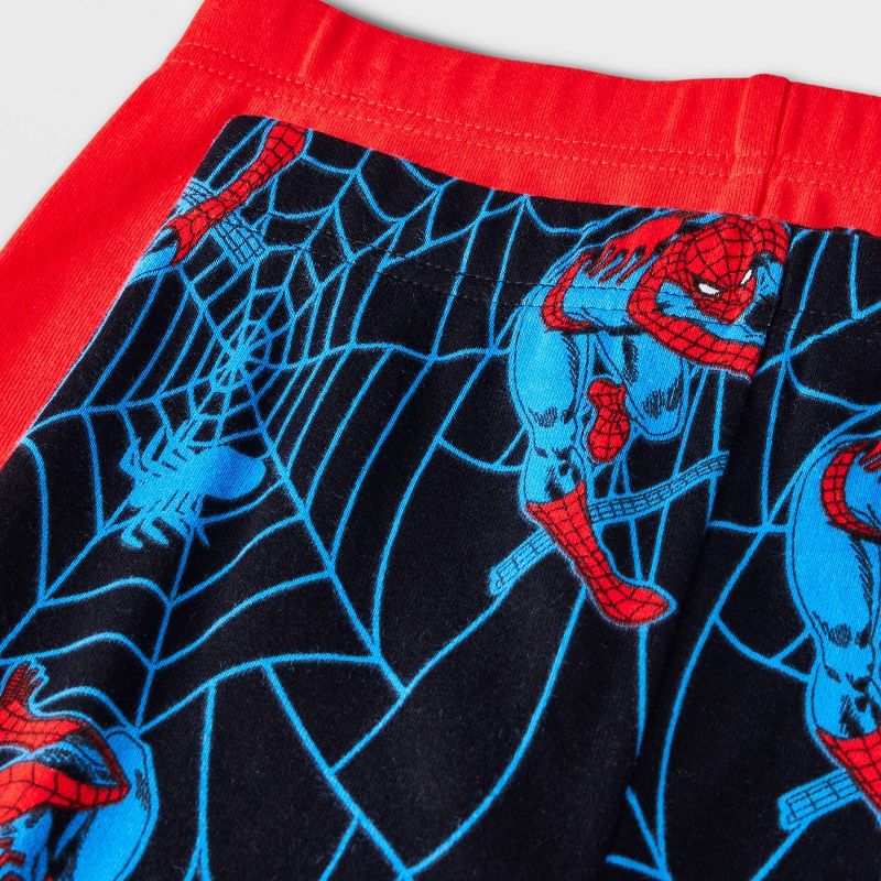 Boys' Marvel Spider-Man 4pc Snug Fit Pajama Set - Navy Blue, 4 of 5