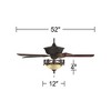 52" Casa Vieja Contessa Industrial Rustic Indoor Ceiling Fan LED Light Bronze Copper Cherry Scavo Glass Living Kitchen Room Home - 4 of 4
