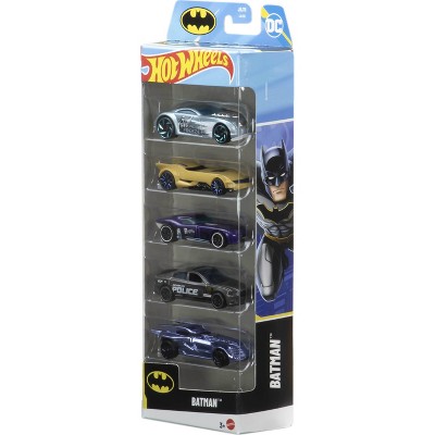 Hot Wheels Batman Car Toy Vehicle 1:64 Scale - 5pk