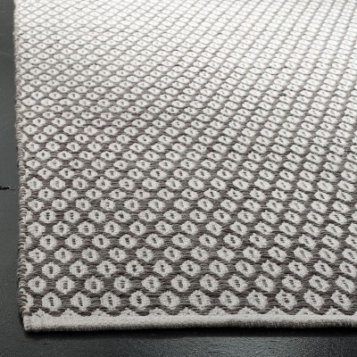 Charcoal & Ivory Handmade Wool-Cotton Blend 8' x 10' Area Rug