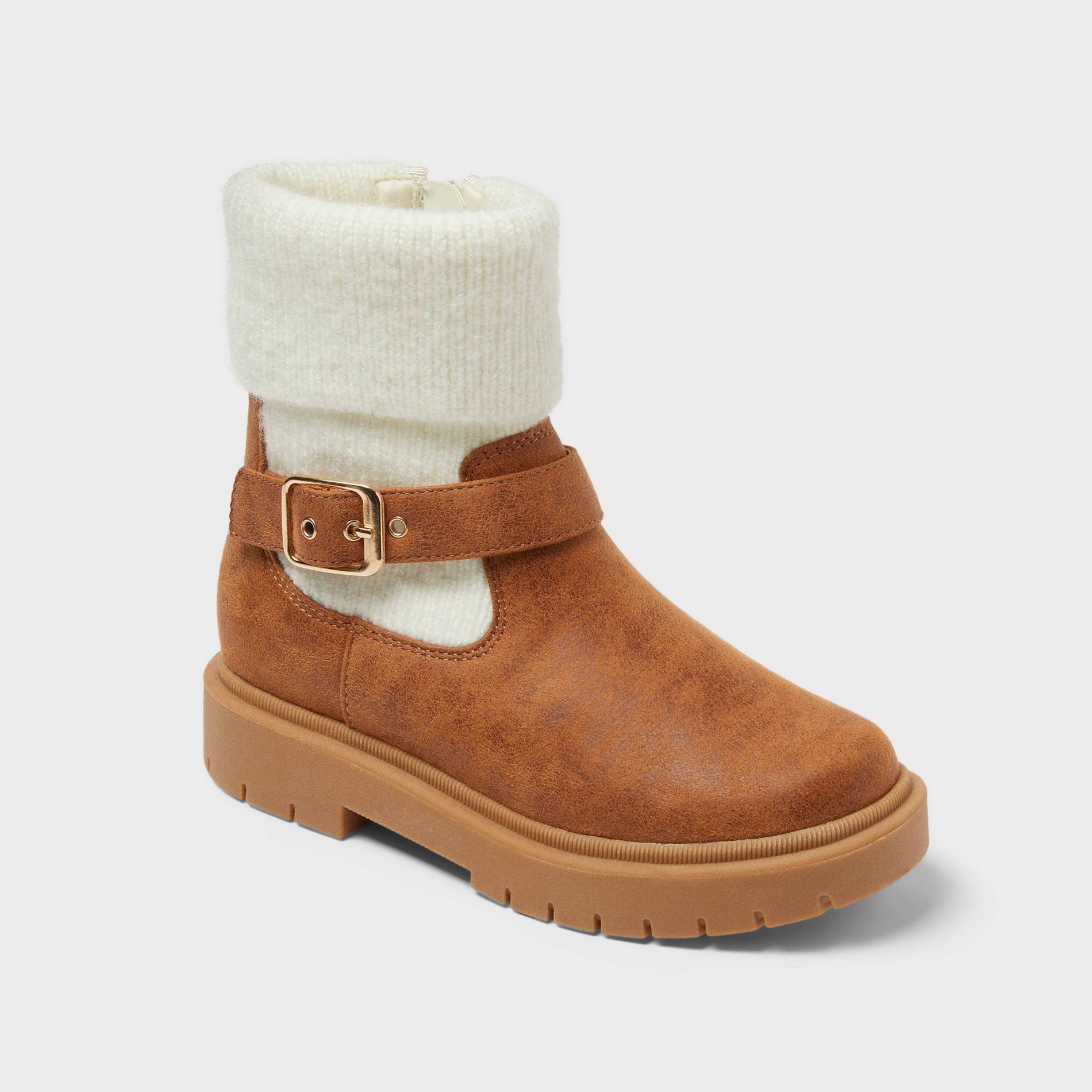 Girls' Lug Sole Boots - Cat & Jack™ Cognac