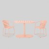 Santa Monica 3pc Iron Patio Bistro Set - Matte Coral - Christopher Knight Home: Weather-Resistant, 2 Arm Chairs & Oval Table - 2 of 4