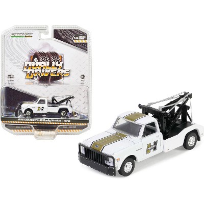 1972 Chevrolet C-30 Dually Wrecker Tow Truck White with Gold "Dually Drivers" Series 14 1/64 Diecast Model Car by Greenlight