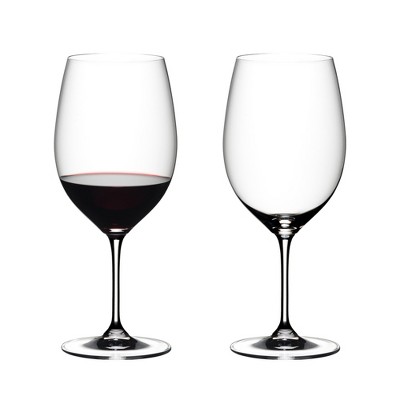 Riedel VINUM Cabarnet Sauvignon/Merlot Dishwasher Safe Bordeaux Crystal Wine Glasses, Set of 2