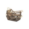 Cheung's Irona Set of 3 Tapered Wood & Wire Crates - Brown - 2 of 4