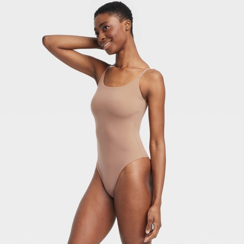 Women's Stretch Tank Bodysuit - Auden™ Brown XL