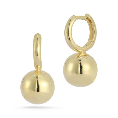 Sphera Milano Sterling Silver Ball Station Huggie Hoop Earrings : Target