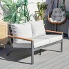 Moda Furnishings 50.3"*34.2"*28.3" Outdoor Patio Aluminum Loveseat Sofa With Gray Cushions - 2 of 4