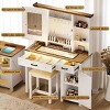 FURNIinspire Farmhouse Vanity Table with Mirror Hidden Storage Cabinet, Elegant Dressing Table for Bedroom or Living Room, Brown, 39"*15.75"*56" - 4 of 4