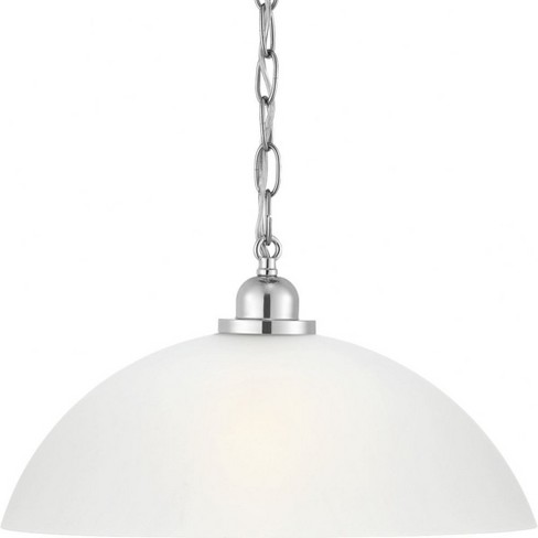 Progress Lighting, Classic Collection, 1-light Pendant, Brushed Nickel,  Etched Glass Shade : Target