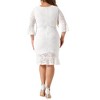 Agnes Orinda Women's Plus Size Formal Wedding Lace Flared Sleeve Ruffle Hem Elegant Bodycon Dress - 4 of 4