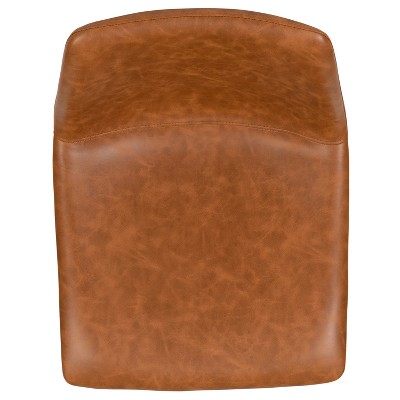 Reagan Light Brown Leather Counter Height Barstools, Set of 2