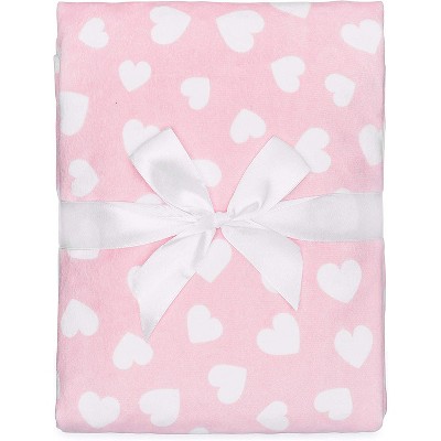 Nicole Miller Infant Receiving Blanket 4 Pack Baby Blanket PInk Hearts Designs 