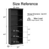 Wooakway 82"H Modern Wooden Decorative Combination Storage Cabinet Doorless Versatile for Entryway Living Room Hallway Black - 4 of 4