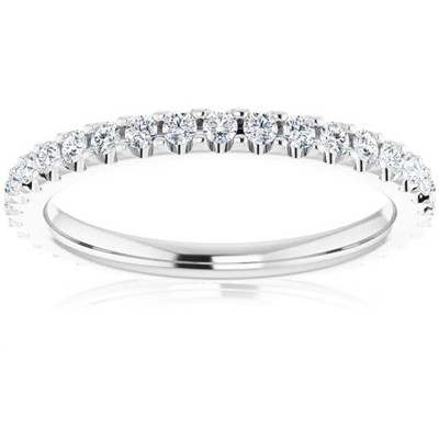 Pompeii3 1/2 Ct Lab Created Diamond EX3 Eternity Ring Womens Bad 14k White Gold