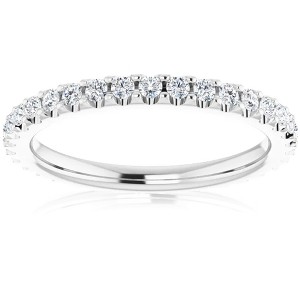 Pompeii3 1/2 Ct Lab Created Diamond EX3 Eternity Ring Womens Bad 14k White Gold - 1 of 4