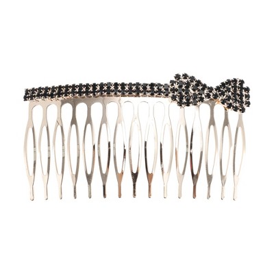 Unique Bargains Women's Bow Tie Shape Hair Comb Insertion Tool Hair Black 1 Pc