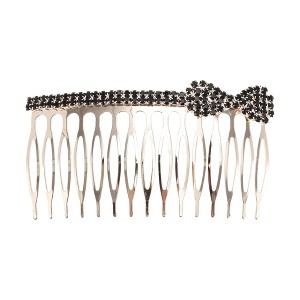 Unique Bargains Women's Bow Tie Shape Hair Comb Insertion Tool Hair Black 1 Pc - 1 of 3