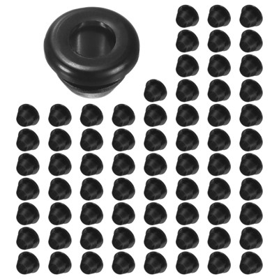 Unique Bargains Rubber Corrosion-Resistant Snap-in Locking Hole Plugs Black