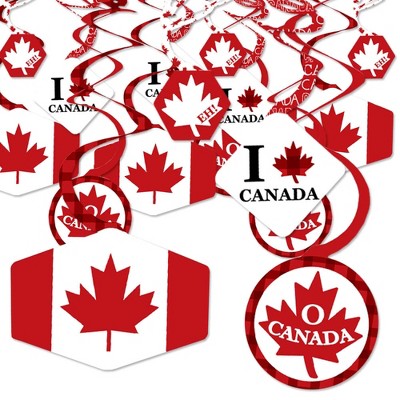 Big Dot of Happiness Canada Day - Canada Party Hanging Decor - Party Decoration Swirls - Set of 40