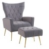 CAVINAS Modern Accent Chair with Ottoman,Comy Sitting Chair with Matching Footstool,Plush Armchair Set for Living Room,Bedroom,Office - 2 of 4