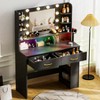 COMHOMA Vanity Desk with Mirror and LED Lights, Hairdryer Holder, 5 Drawers, Bedroom Dresser Table for Girls - 2 of 4
