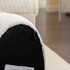 GlasFlength Ottomans and Benches Plush Velvet Footrest Ottoman with Wooden Base Simple Elegant Design for Modern Living, White, 17.1"*17.1"*18.9" - 3 of 4