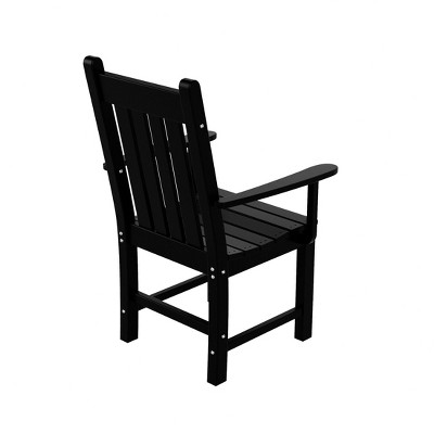 Black HDPE Outdoor Dining Armchair with Semi-Gloss Finish