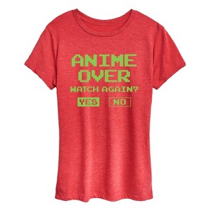 Women's - Instant Message - Anime Over Yes No Short Sleeve Graphic T-Shirt - 1 of 4