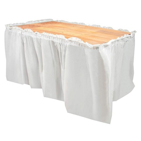 New White wedding Pick up table skirt tableskirt cake table gift 14 21 ft 17 