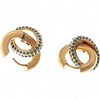 Anna-Kaci Women's Gold Tone Hoop Earrings with Emerald Green Crystal Encrusted Accent Ring- Green - 3 of 3