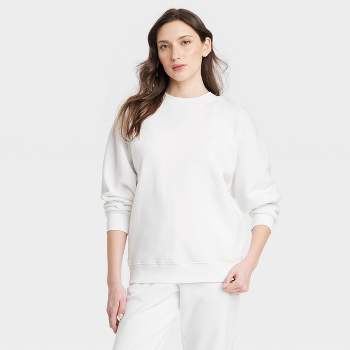 Women's Oversized Crewneck Sweatshirt - Universal Thread™ White XL