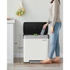 SONGMICS Kitchen Trash Can, 16 Gallon (2 x 8 Gallon) Dual Compartment Garbage Can, 60L Pedal Recycling Bin, Stainless Steel, 15 Trash Bags Included - 3 of 4