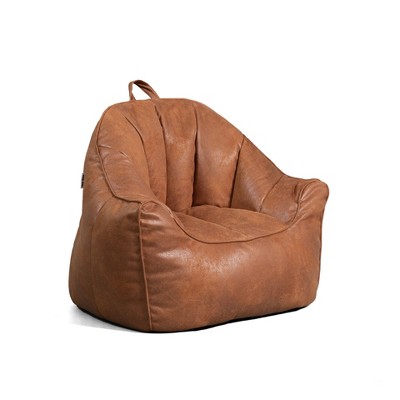 Big Joe Hug Bean Bag Chair, Tan, Vegan Suede, Kids and Teens, 3 feet