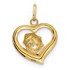 Black Bow Jewelry 14k Yellow Gold Open Heart Enameled Ladybug Pendant, 14mm - 3 of 4