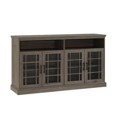 Transitional 4 Door Windowpane TV Stand for TVs up to 65" - Saracina Home