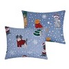 Greenland Home Fashions Winter Whiskers Sham – Standard Pillow Cover with Festive Cat Design in Red & White, 100% Cotton - 4 of 4