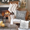 White and Grey Christmas Throw Pillow Covers 18x18 Set of 4, Decorative 18 inch Gray Winter Snowflake - 2 of 2