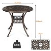 Patio Bistro Table, Outdoor Round Cast Aluminum Bistro Table, Small Metal Cafe Table,Bronze - 3 of 4