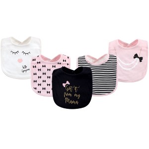 Little Treasure Baby Girl Cotton Bibs 5pk, Mama, One Size - 1 of 1