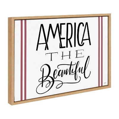 Kate & Laurel All Things Decor 18"x24" America The Beautiful Framed Canvas by Valerie McKeehan of Lily and Val Natural