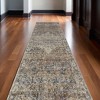 HomeRoots 12' Tan Blue and Brown Oriental Power Loom Runner Rug With Fringe - 2 of 3