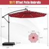 Costway Patio 10FT Hanging Offset Umbrella 32 LED Lights Sand Bag Outdoor Cross Base Beige/Turquoise/Dark Gray/Wine/Coffee/Navy - 3 of 4