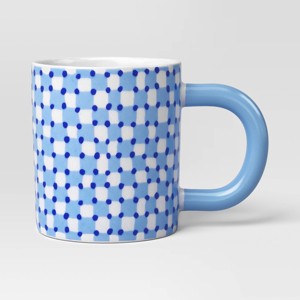 16oz Stoneware Checker Love You Dad Mug Blue - Room Essentials™ - 1 of 4