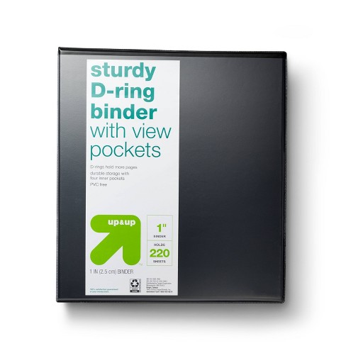 1 3 Ring Binder Clear View Black - up & up™