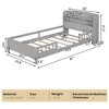 BABYYER Wood Twin Size Bed Frame with Storage Headboard and Safety Guardrail, Platform Bed for Boys Girls, No Box Spring Needed - 4 of 4